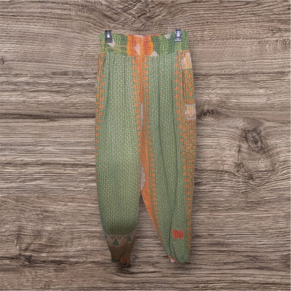 Green and Orange Women's Track Pants